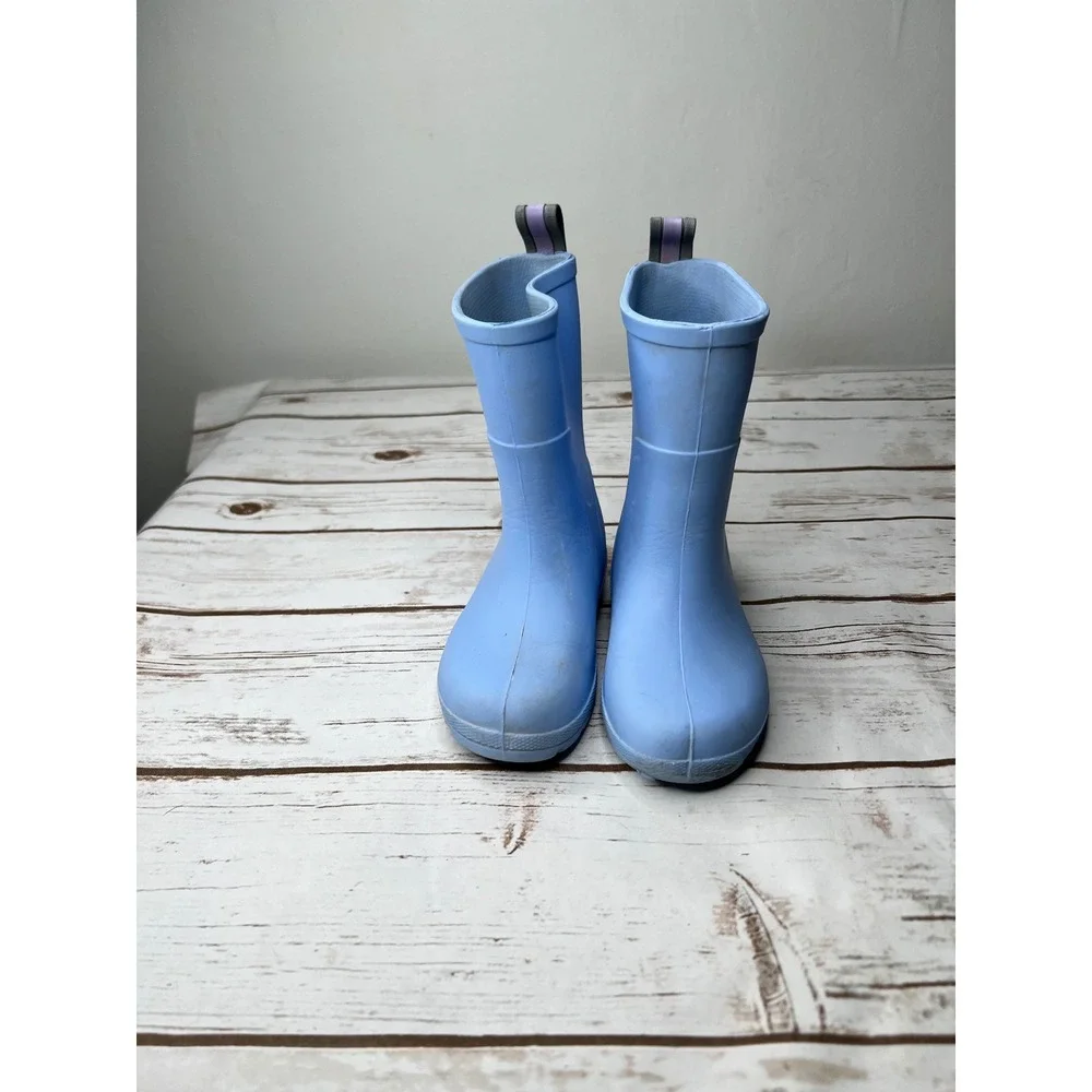 Totes Rain Boots Light Blue Everywear Lightweight Waterproof Kids 7-8